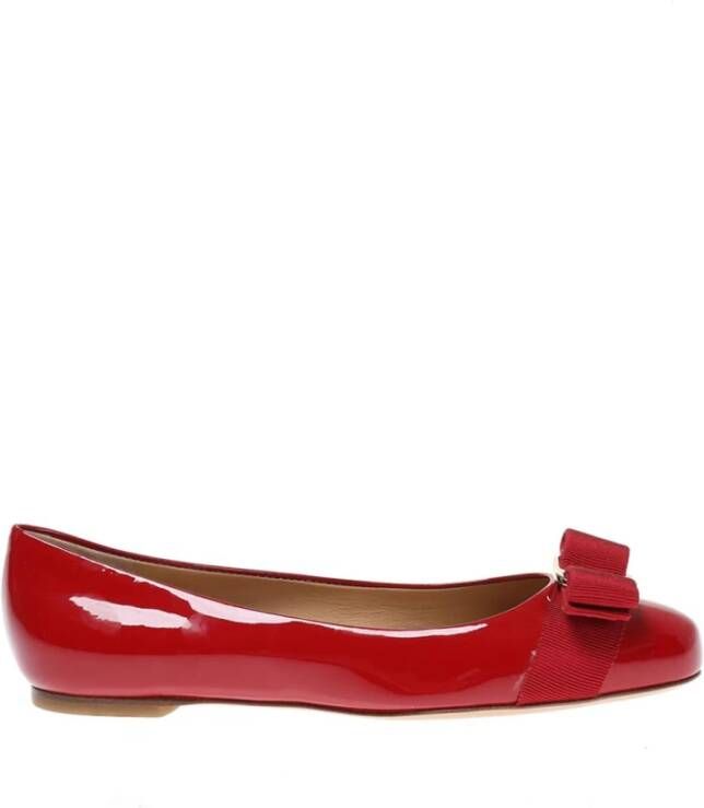 Salvatore Ferragamo Virus, Lederen balletflats , Rood, Dames