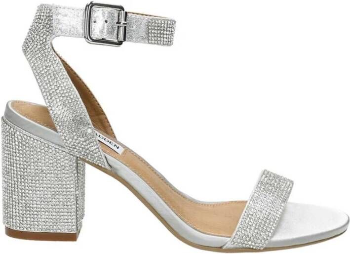 Steve Madden Malia Rhinestone Sandalen , Grijs, Dames