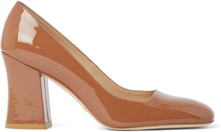 Stuart Weitzman Curveblock 85 pompen , Bruin, Dames