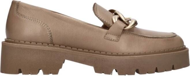 Tango Bijen vetgedrukte 4 H lederen loafers bijpassende zool , Bruin, Dames