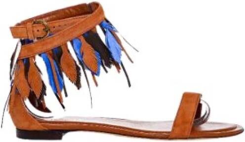 TOD'S Platte sandalen , Bruin, Dames