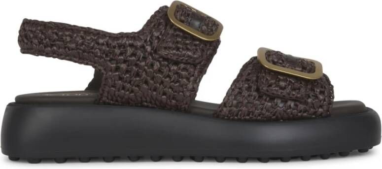 TOD'S Platte sandalen , Bruin, Dames