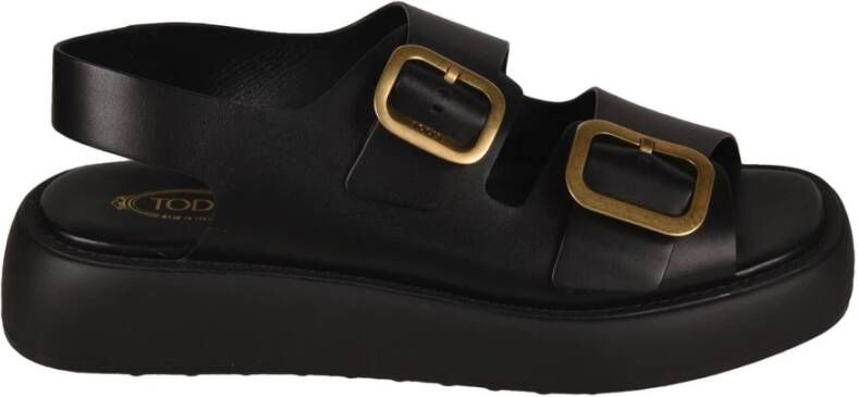 TOD'S Platte sandalen , Zwart, Dames