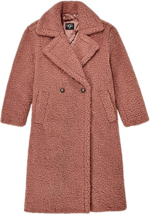 Ugg Gertrude Long Teddy Coat in Firewood,, Polyester