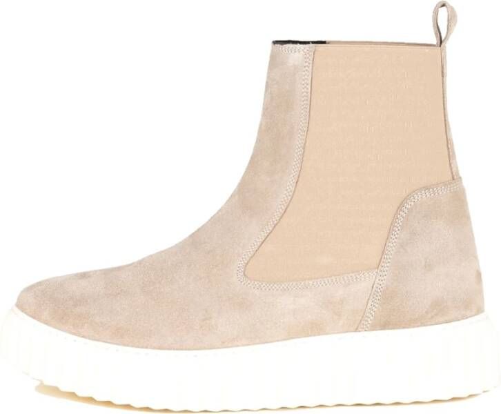 Voile blanche Chelsea laarzen , Beige, Dames