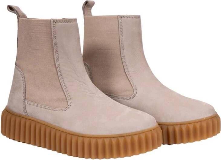 Voile blanche Enkellaarsjes Beige Dames