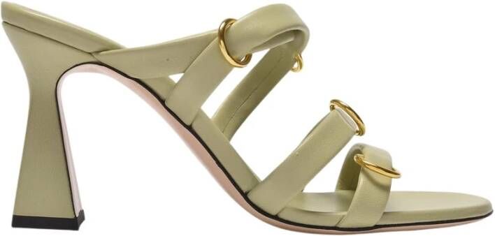 Wandler Lara sandalen in mint groen leer , Groen, Dames