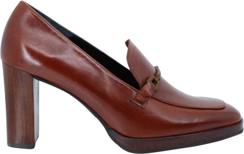 Zinda platschoenen leer bruin , Bruin, Dames