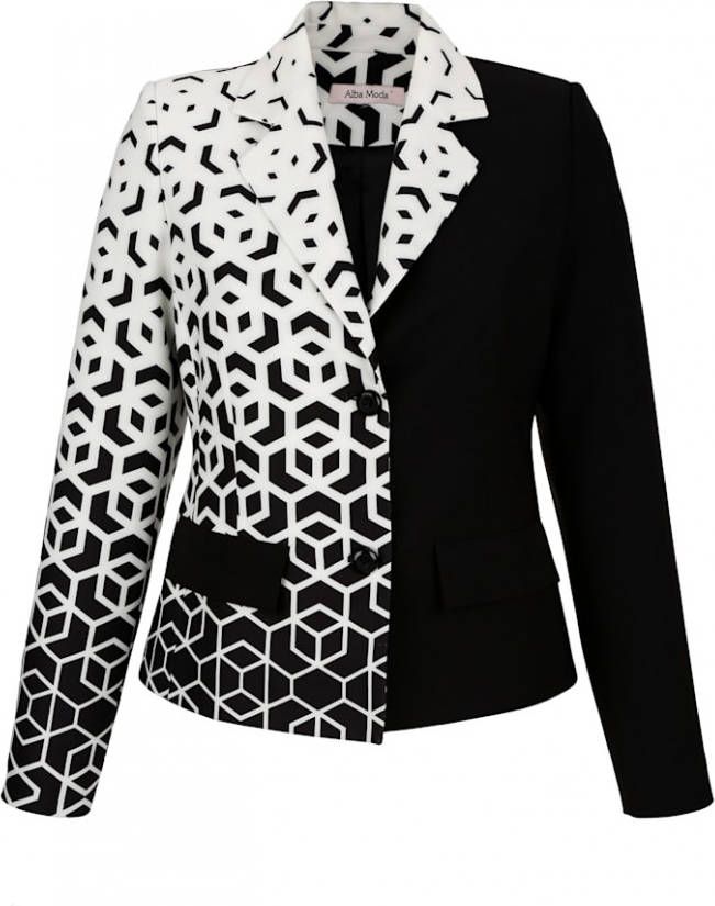 alba moda Blazer in contrastkleurige uitvoering Zwart/Wit