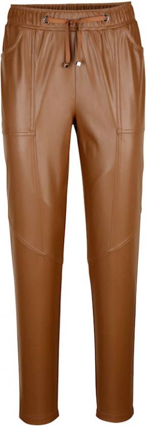 alba moda Jogpants in nappaleerlook Taupe