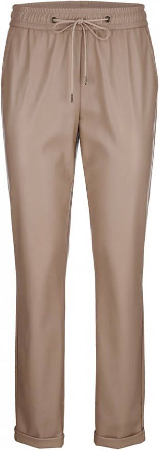 alba moda Jogpants van imitatieleer Lichtbruin