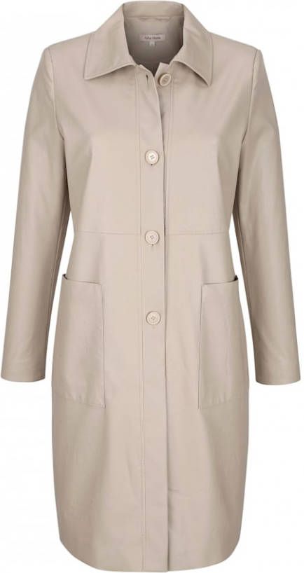 alba moda Mantel in modieuze leerlook Ecru