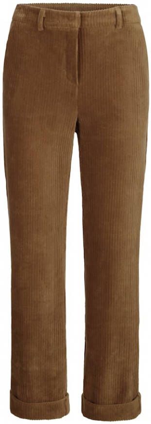 alba moda Ribbroek van zacht materiaal Cognac