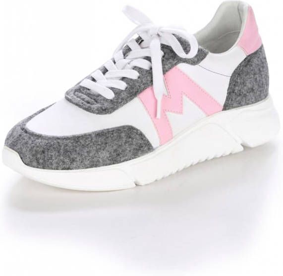 alba moda Sneaker Runner Wit/Grijs/Roze