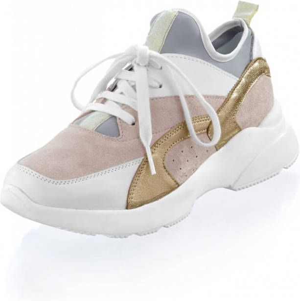 alba moda Sneaker van een materialenmix Nude/Wit
