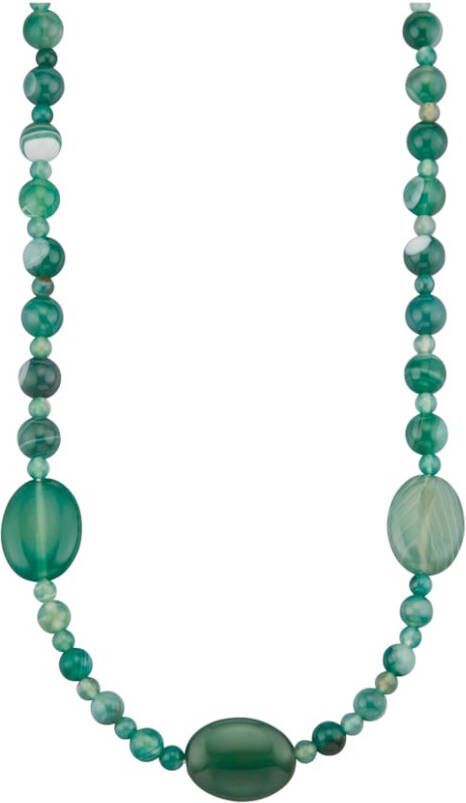 KLiNGEL Collier van groene agaat Groen