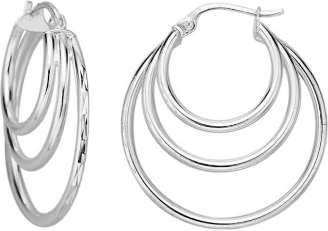 KLiNGEL Creolen van echt zilver Zilverkleur