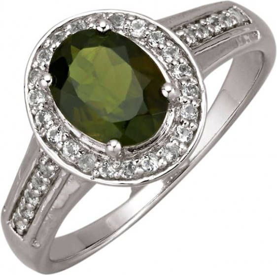 KLiNGEL Damesring van echt zilver Groen