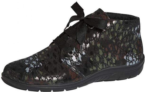 Naturläufer Veterlaarsje van zacht leer Zwart/Multicolor