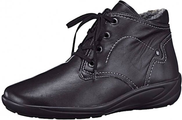 Semler Hoge veterschoen Zwart