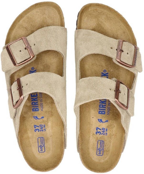 Birkenstock Arizona suède slippers taupe