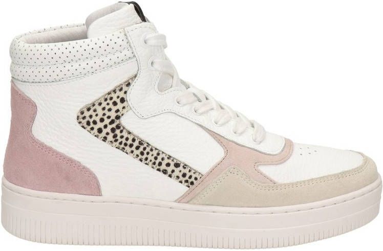 Maruti Mona hoge leren sneakers wit/roze/beige