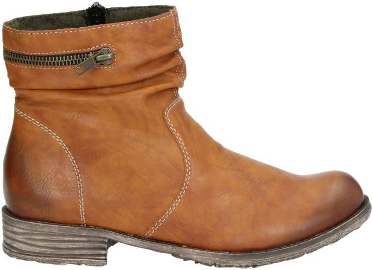 Rieker comfort enkellaarzen cognac Damesschoenen.nl Rieker Cognac Korte Laarzen Damesschoenen.nl