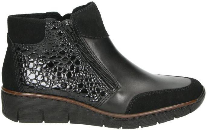 Rieker leren enkellaarzen zwart