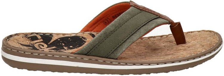 Rieker teenslippers kaki