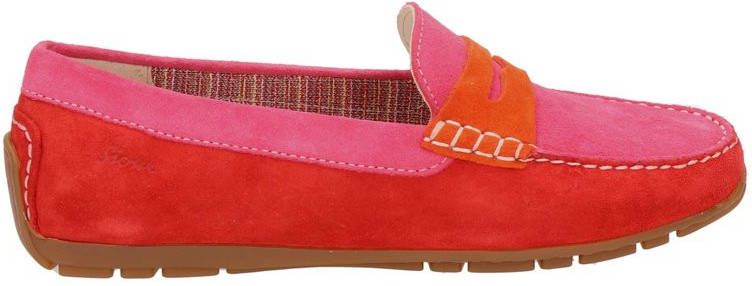 Sioux Carmona Velour suède mocassins roze/rood