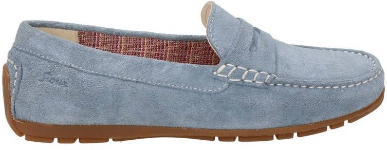 Sioux Carmona Velour suède mocassins lichtblauw