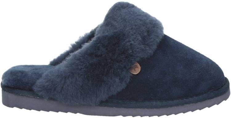 Warmbat Australia suède pantoffels donkerblauw