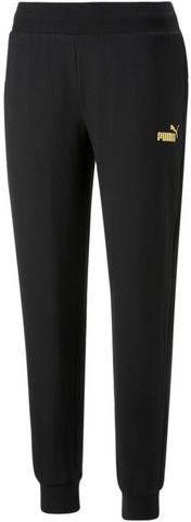 Puma essentials metallic joggingbroek zwart/goud dames
