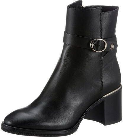 Tommy Hilfiger Zwarte Enkellaarsjes Th Belt Heeled Boot