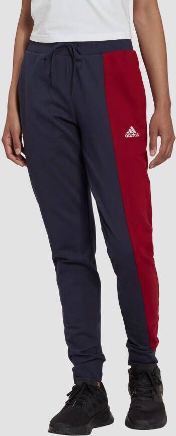 Adidas essentials colorblock joggingbroek blauw/rood dames