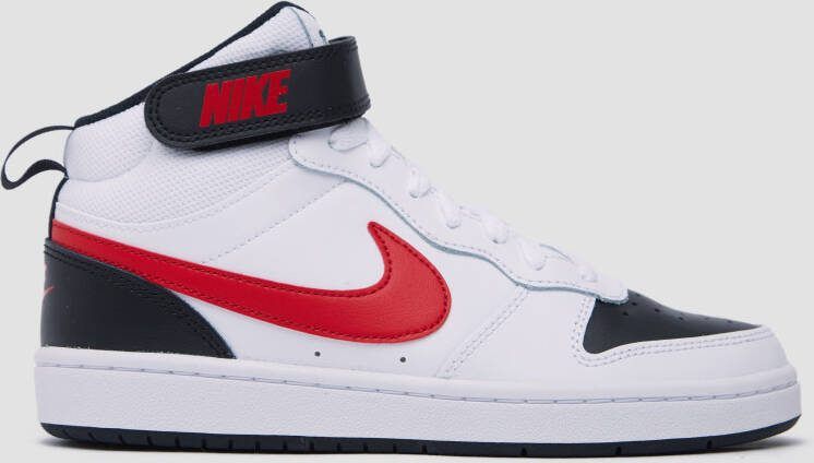 Nike court borough mid 2 sneakers wit/rood kinderen