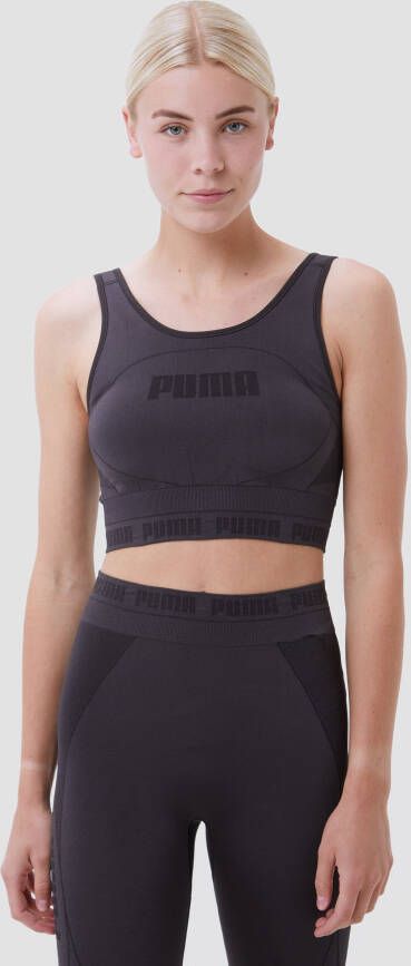 Puma evoknit crop sporttanktop zwart dames