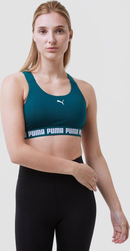 Puma feel it medium impact sportbh groen dames
