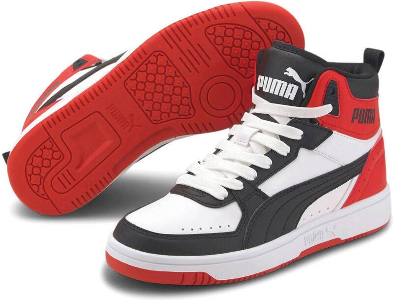 Puma rebound joy sneakers wit/rood kinderen