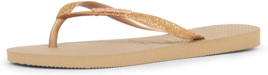 Havaianas slim glitter teenslippers rose gold 35/36