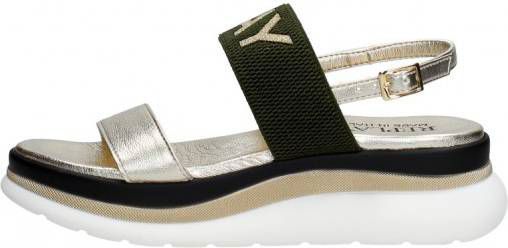 REPLAY Artwood plateau sandalen goud/kaki