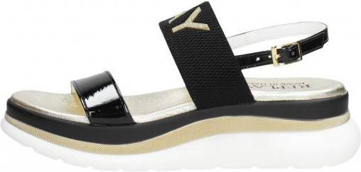 REPLAY Artwood plateau sandalen goud/zwart