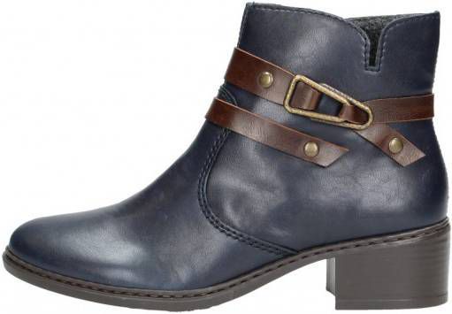Rieker Dames Enkellaarsjes Blauw Rieker Dames Enkellaarsjes Blauw