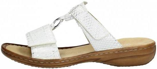 Rieker Slipper Dames Wit/Zilver