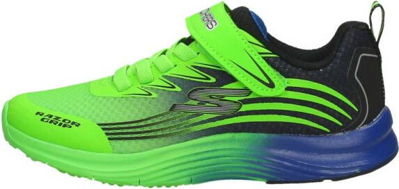 Skechers Razor Grip Klittenband Sneaker Jongens Zwart/Groen/Blauw