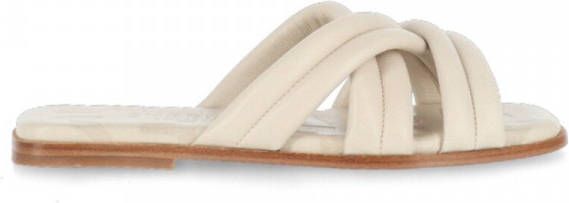 Shabbies Amsterdam Ulvi leren slippers off white
