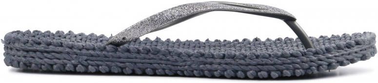 Ilse Jacobsen Hornbæk Glitter flip flop in-gewaad geweven blik