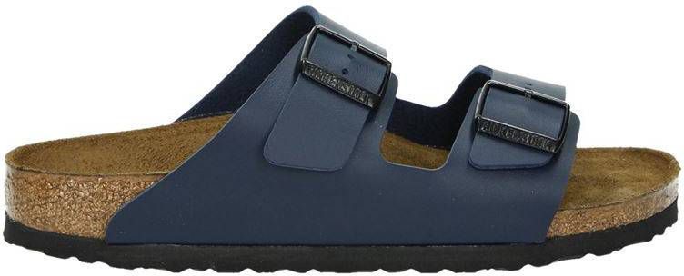 Birkenstock Arizona leren slippers blauw - Damesschoenen.nl