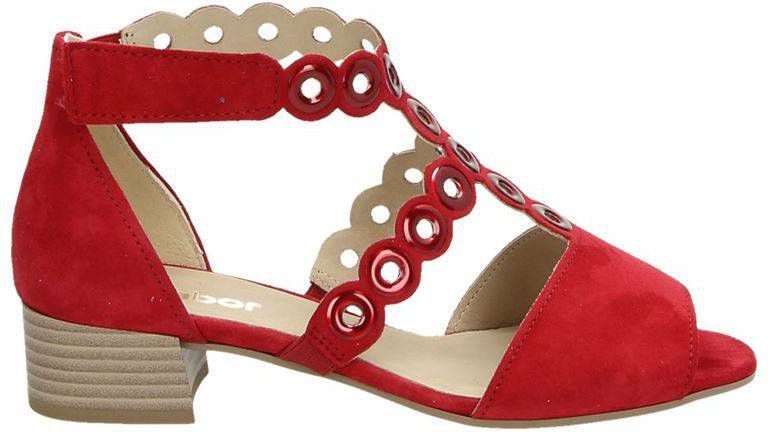 Gabor suède sandalen rood - Damesschoenen.nl