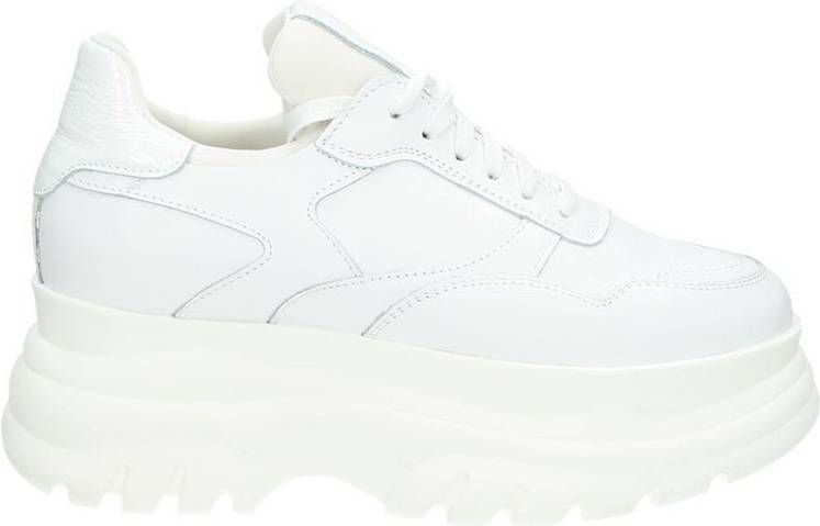 PS Poelman leren Chunky dad sneakers wit - Damesschoenen.nl